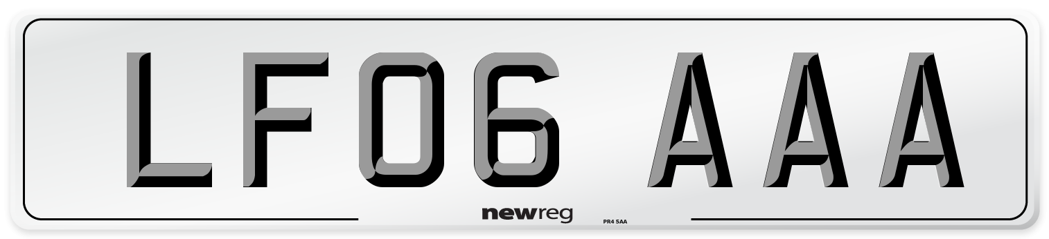 LF06 AAA Number Plate from New Reg